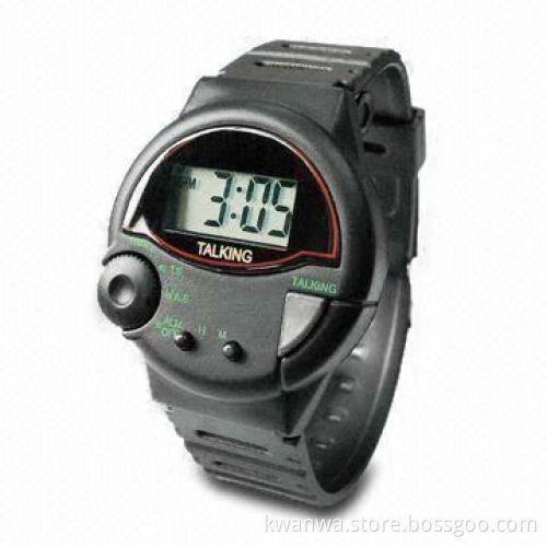 2014 latest design LCD display talking watch, good choice as promotional item